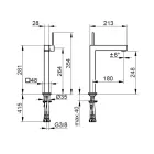 Jednopáková umyvadlová baterie čtvercového designu mosazná - Erik Viadurini