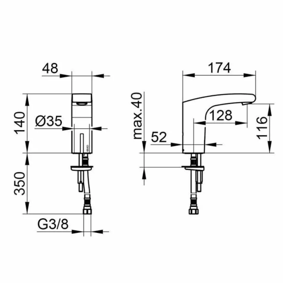 Moderní kovový koupelnový dřezový faucet s infračerveným senzorem - Gonzo Viadurini