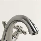 Jednootvorová koupelnová umyvadlová baterie z mosazi s klasickým odtokem - Ercolina Viadurini