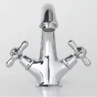 Jednootvorová koupelnová umyvadlová baterie z mosazi s klasickým odtokem - Ercolina Viadurini