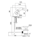 Jednootvorová mosazná bidetová baterie s odpadem klasického stylu - Ercolina Viadurini