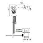 Jednootvorová bidetová baterie z mosazi s klasickými motýlkovými rukojeťmi - Fioretta Viadurini