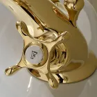 Jednootvorová bidetová baterie z mosazi s klasickými motýlkovými rukojeťmi - Fioretta Viadurini