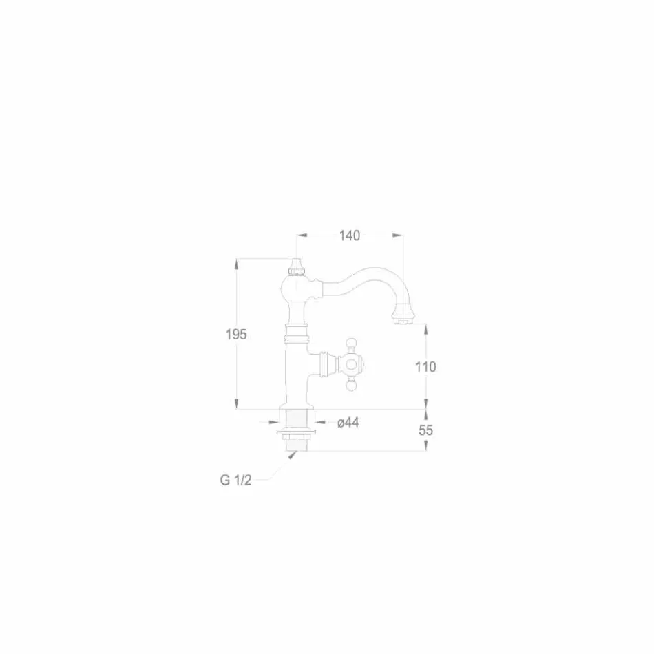 Designový jednopodlažní koupelnový umyvadlový faucet z mosazi vyrobený v Itálii - Binsu Viadurini