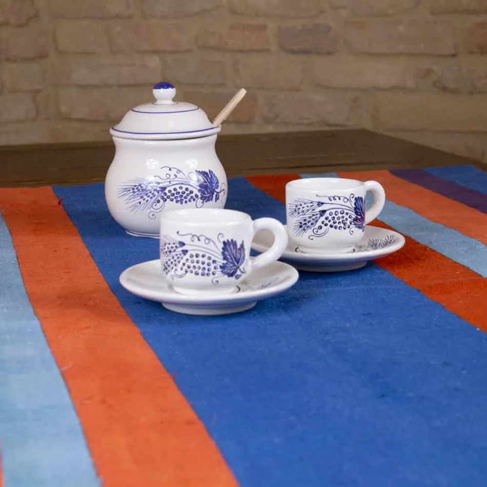 Běžec italského umění vyráběný a ručně malovaný v konopí jedinečný kus - značky Viadurini