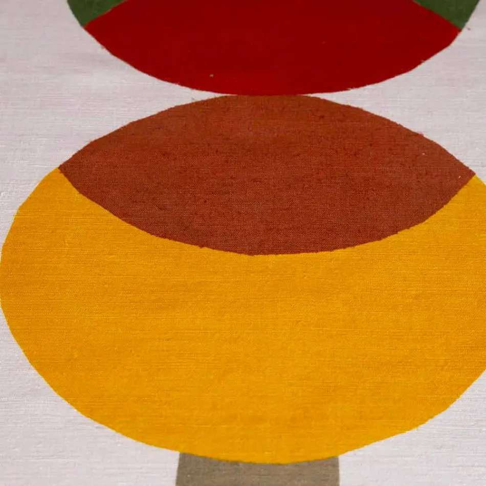 Ručně malované italské konopné běžec z jednoho kusu - značky Viadurini