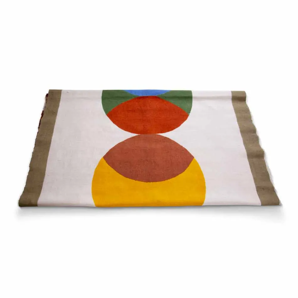 Ručně malované italské konopné běžec z jednoho kusu - značky Viadurini