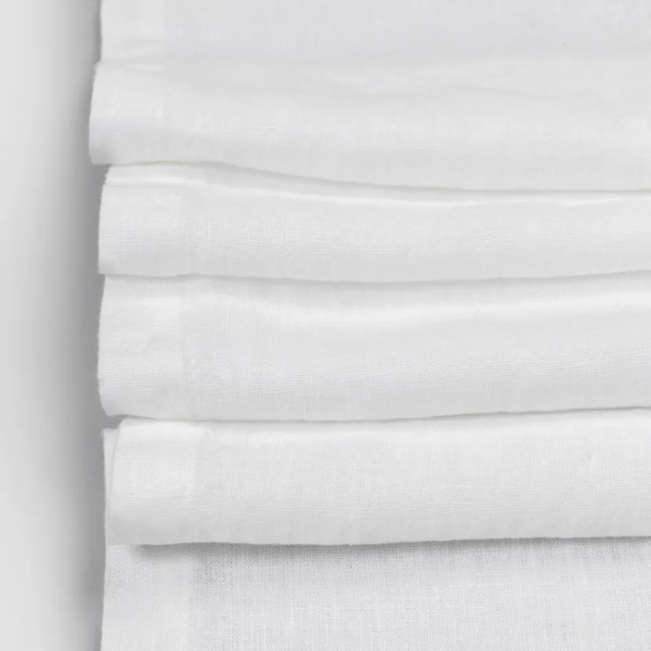 Lněný běhoun na stůl s bílou krajkou Italská luxusní kvalita - Farnese Viadurini