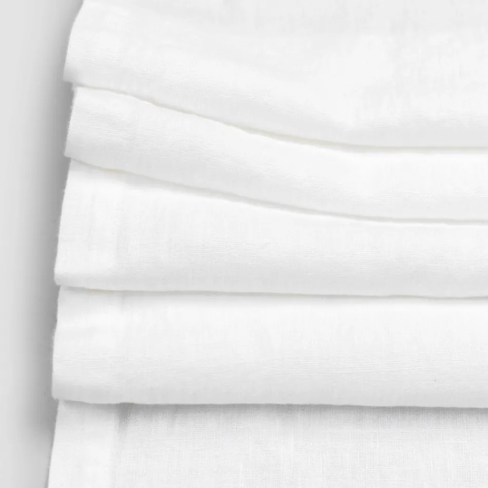 Lněný běhoun na stůl s bílou krajkou Italská luxusní kvalita - Farnese Viadurini