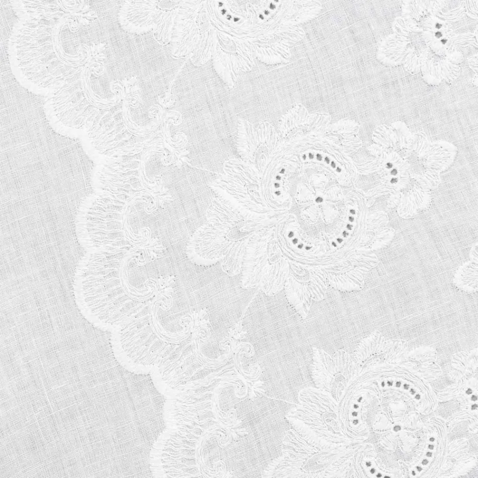 Běh na stůl ze 100% lnu s výšivkou italského luxusního designu - Jujube Viadurini