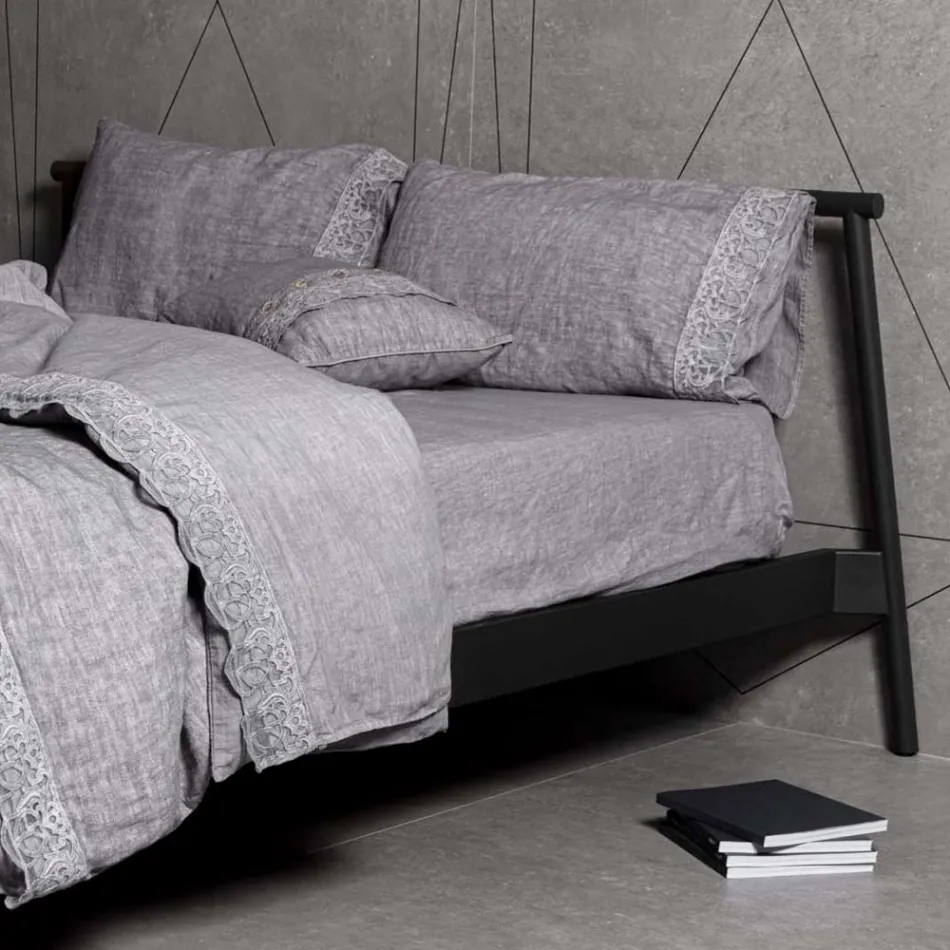 Úložná taška na povlečení na přikrývku s krajkou Sinergia a knoflíky - Energis Viadurini