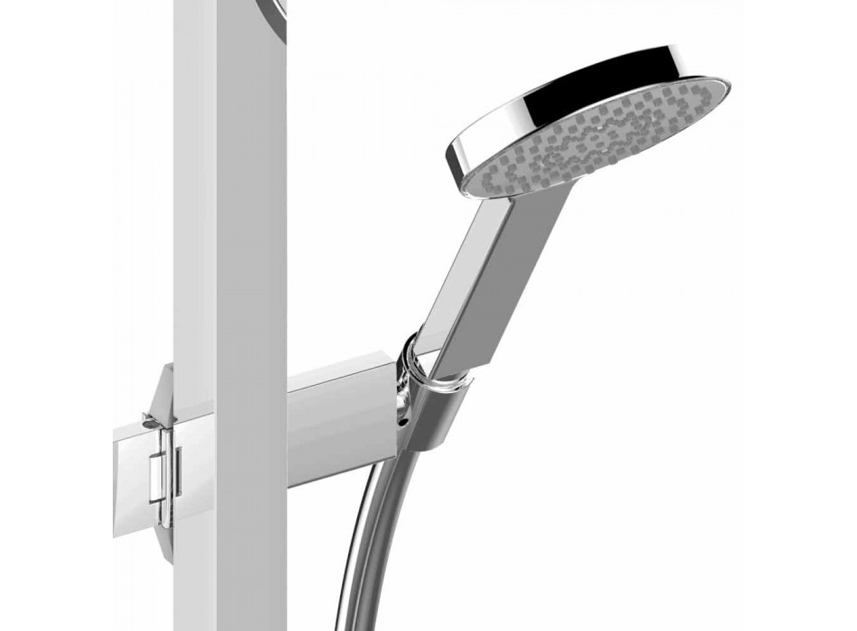 Sprchová tyč s chromovanou kovovou ruční sprchou - Girino Viadurini