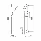 Sprchová tyč s chromovanou kovovou ruční sprchou - Girino Viadurini