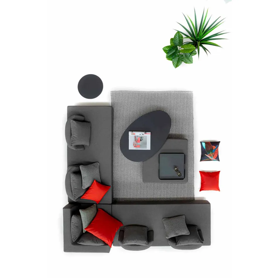 Moderní design Venkovní rohový salonek v Homemotion Fabric - Benito Viadurini