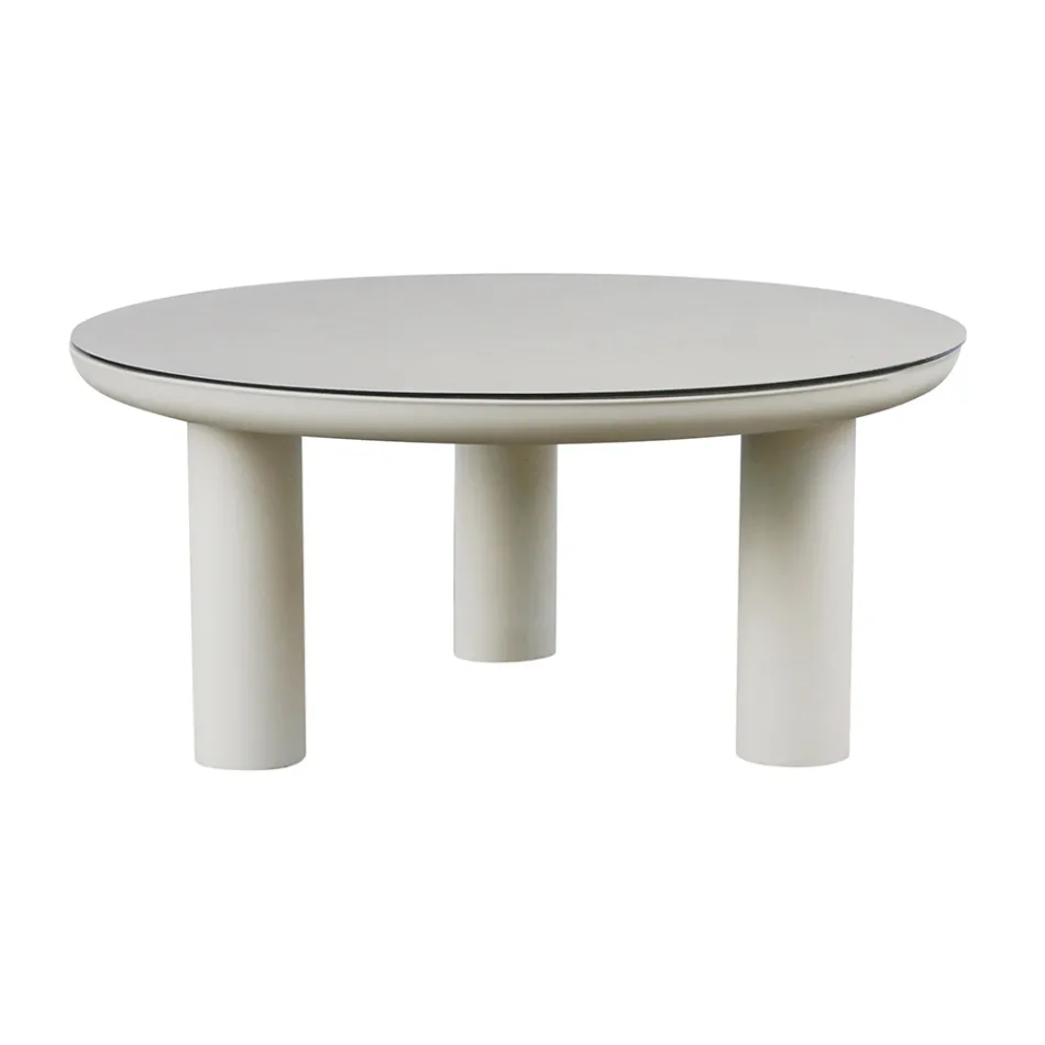 Obývací pokoj sestávající ze 2 křesel, 1 pohovky a 2 konferenčních stolků z hliníku - Fusion Viadurini