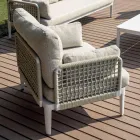 Obývací pokoj sestávající ze 2 křesel, 1 pohovky a konferenčního stolku z hliníku - Symphony Viadurini