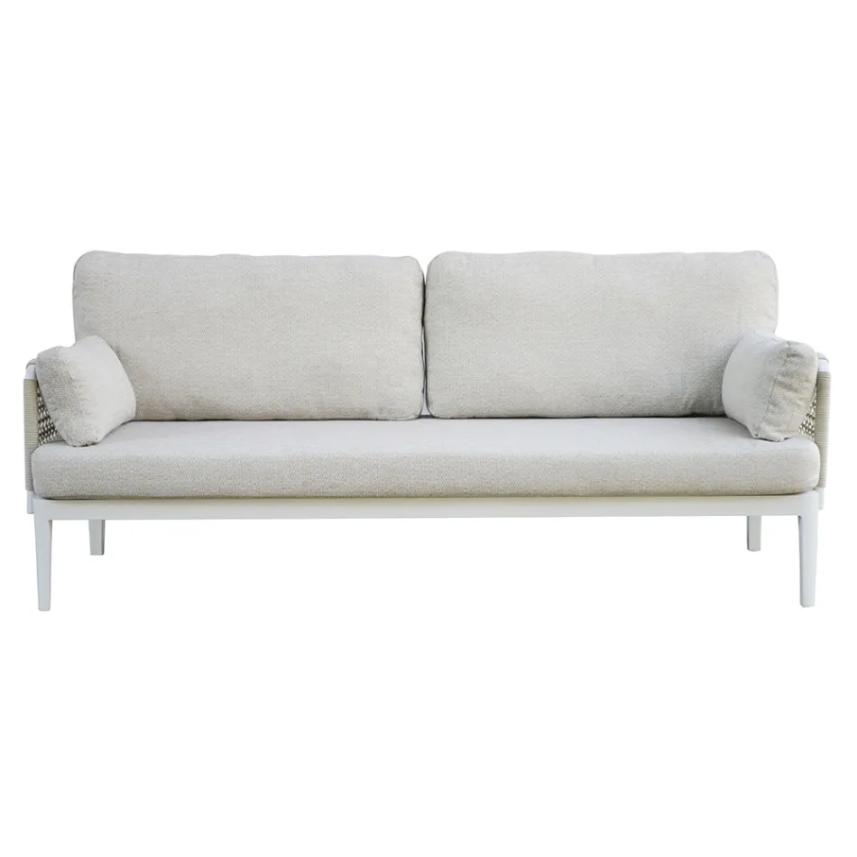 Obývací pokoj sestávající ze 2 křesel, 1 pohovky a konferenčního stolku z hliníku - Symphony Viadurini