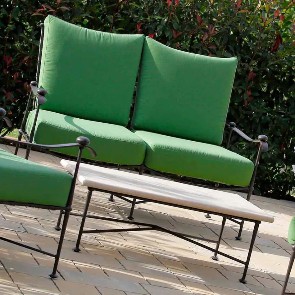 Artisan Outdoor Living Room in Iron Graphite Finish Made in Italy - Lietta Viadurini
