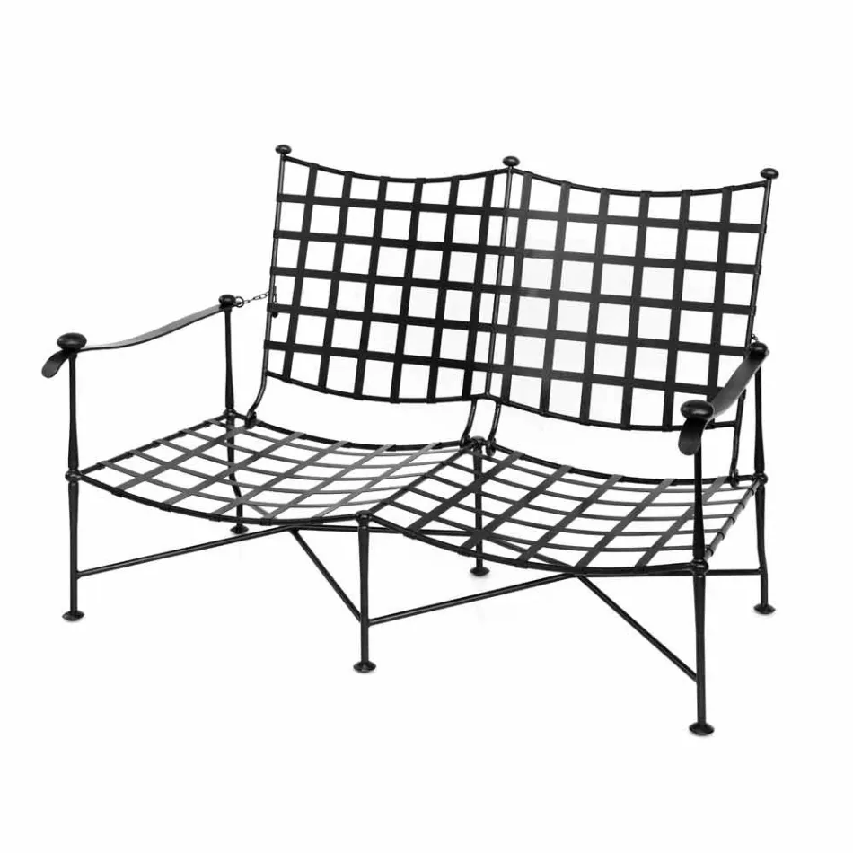 Artisan Outdoor Living Room in Iron Graphite Finish Made in Italy - Lietta Viadurini