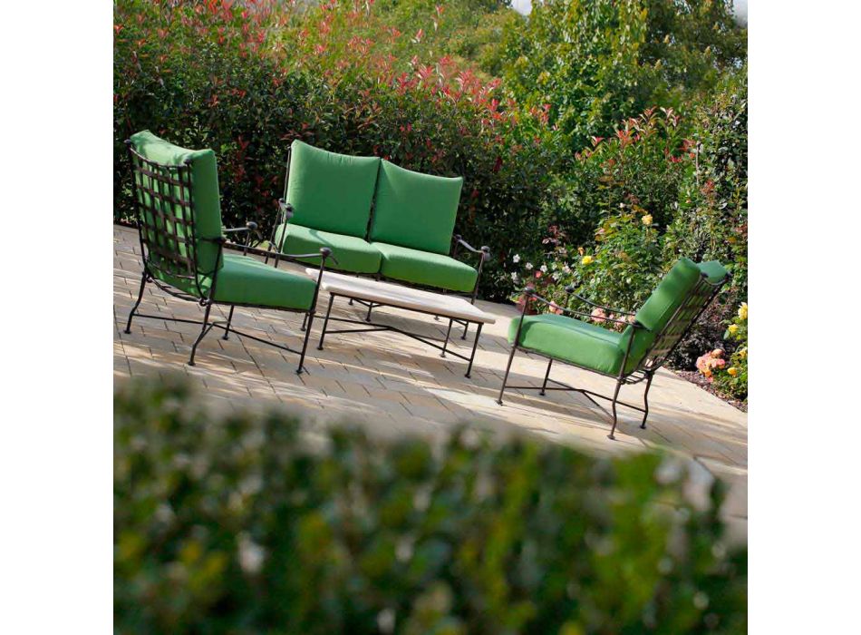 Artisan Outdoor Living Room in Iron Graphite Finish Made in Italy - Lietta