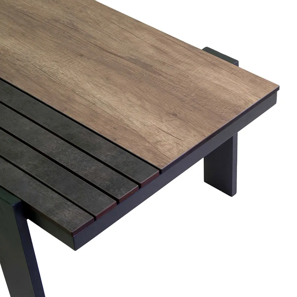 Venkovní obývací pokoj sestávající z 1 pohovky, 2 křesel a 1 konferenčního stolku - Righello Viadurini