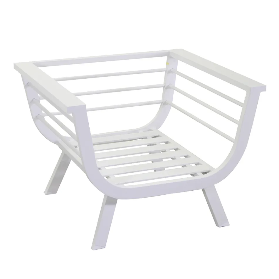 Venkovní obývací pokoj sestávající z 1 trojmístné pohovky, 2 křesel a 1 konferenčního stolku - Righello Viadurini