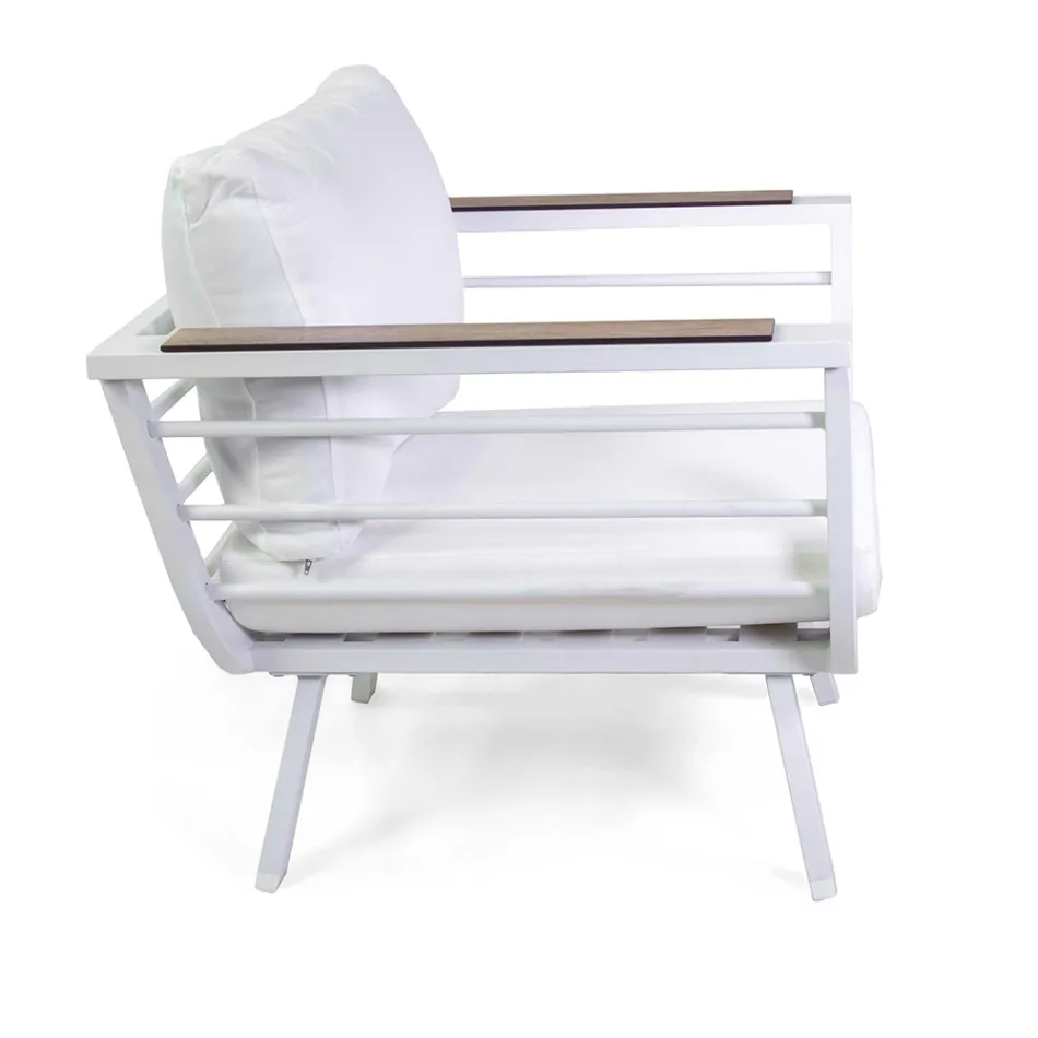 Venkovní obývací pokoj sestávající ze 2 křesel a 1 hliníkového stolu - Righello Viadurini