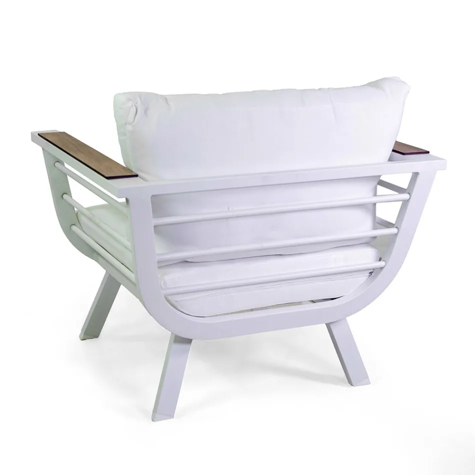 Venkovní obývací pokoj sestávající ze 2 křesel a 1 hliníkového stolu - Righello Viadurini