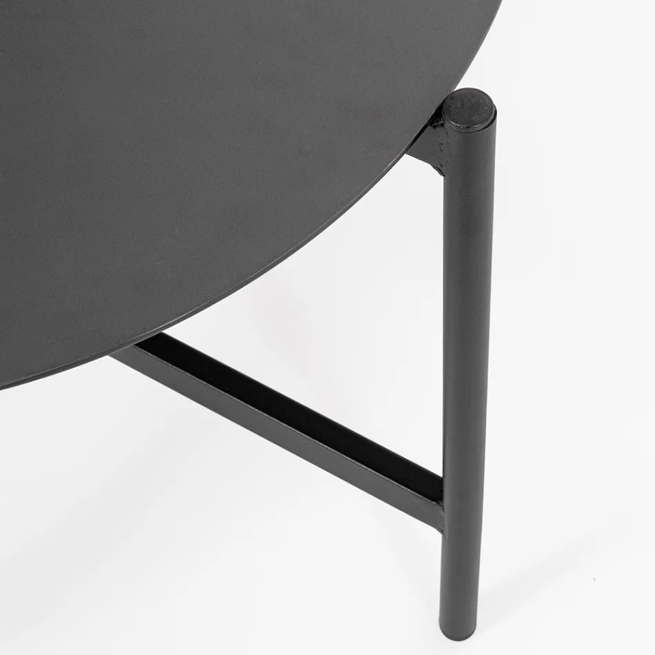 Venkovní obývací pokoj s 1 pohovkou, 2 křesly a 2 ocelovými stoly - Preferuji Viadurini