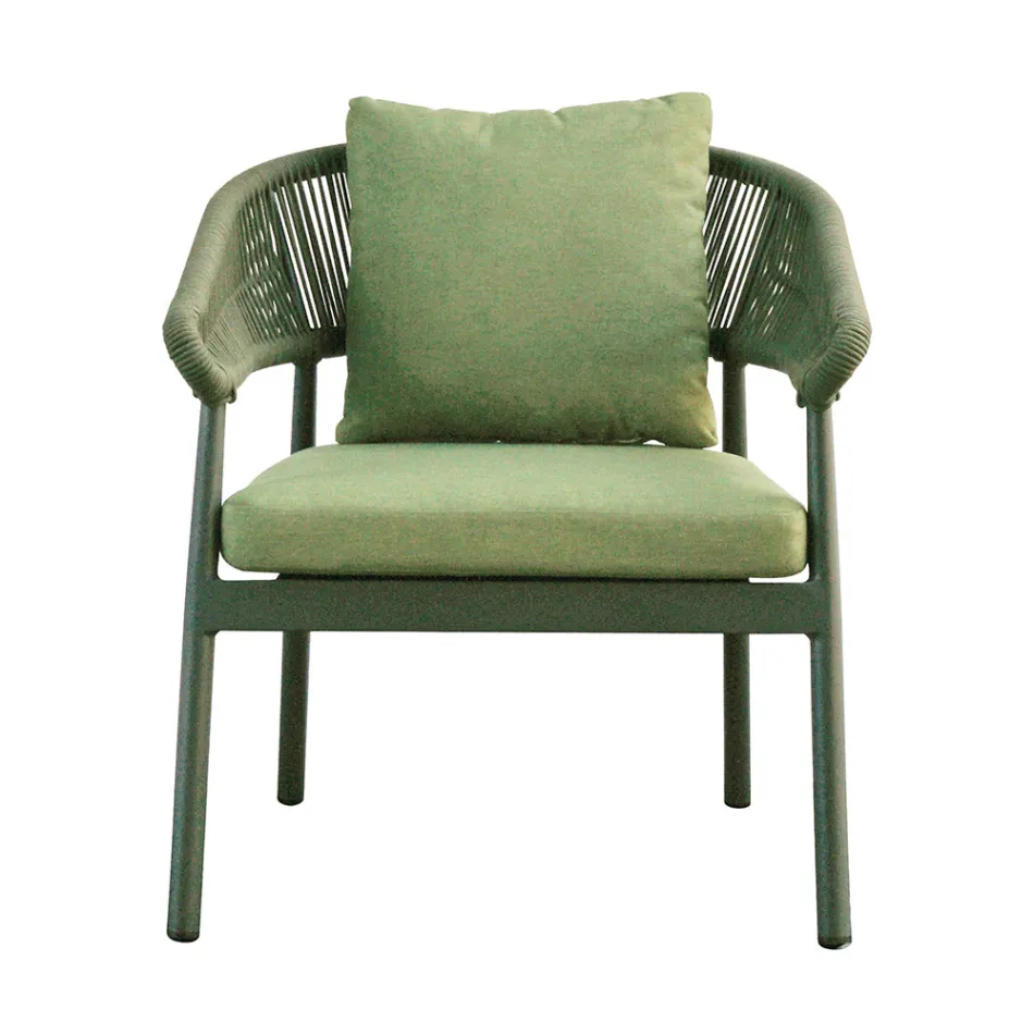 Venkovní obývací pokoj s polštáři a zaoblenými područkami - Zenith Viadurini