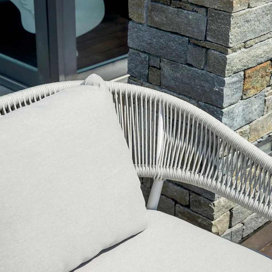 Venkovní obývací pokoj se zaoblenými polštáři a područkami - Zenith Viadurini