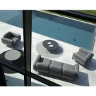 Venkovní obývací pokoj s pohovkou a 2 křesly z látky Made in Italy - Suki Viadurini