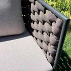 Venkovní obývací pokoj s pohovkou, křeslem a obdélníkovým konferenčním stolkem - Dandelium Viadurini