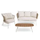 Venkovní lehátko s hliníkovým rámem a provazovým opěradlem - Skyline Viadurini