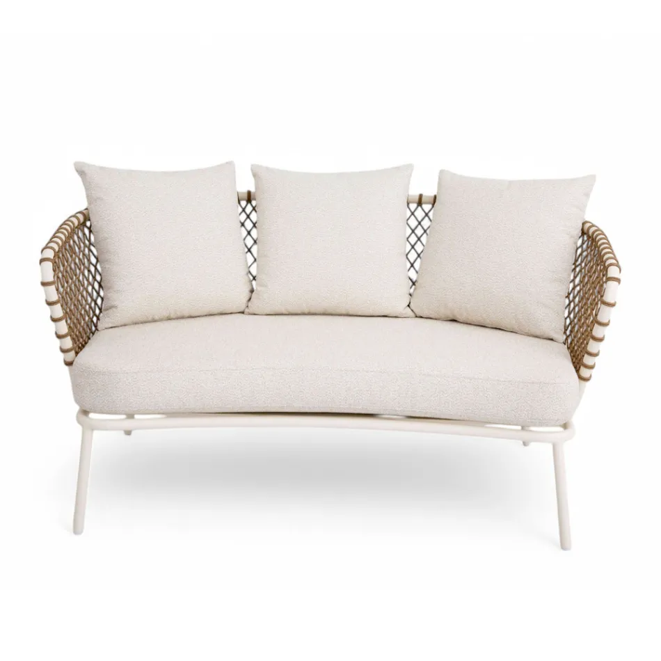 Venkovní lehátko s hliníkovým rámem a provazovým opěradlem - Skyline Viadurini