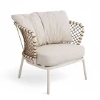 Venkovní lehátko s hliníkovým rámem a provazovým opěradlem - Skyline Viadurini