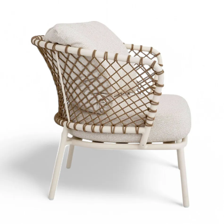 Venkovní lehátko s hliníkovým rámem a provazovým opěradlem - Skyline Viadurini