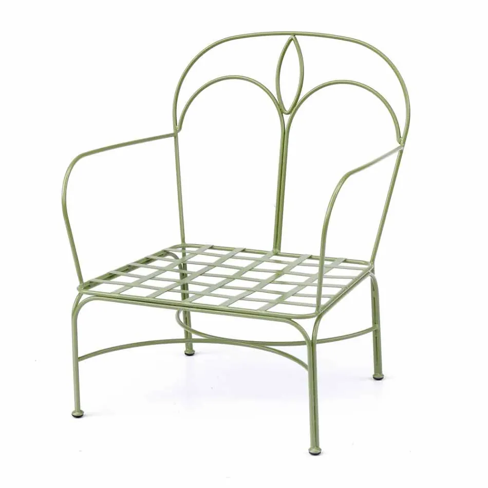 Venkovní salonek s ručně vyrobenou železnou konstrukcí vyrobenou v Itálii - Melinda Viadurini