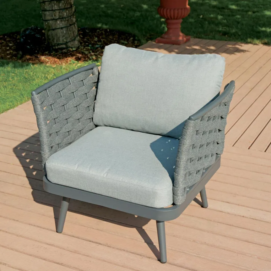 Venkovní obývací pokoj s hliníkovým konferenčním stolkem v různých barvách - Harmony Viadurini