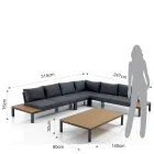 Venkovní a vnitřní obývací pokoj skládající se z 1 rohové pohovky a 1 konferenčního stolku - Savoir Viadurini