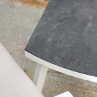 Venkovní lehátko z bílého hliníku a krémových polštářů - Relaz Viadurini