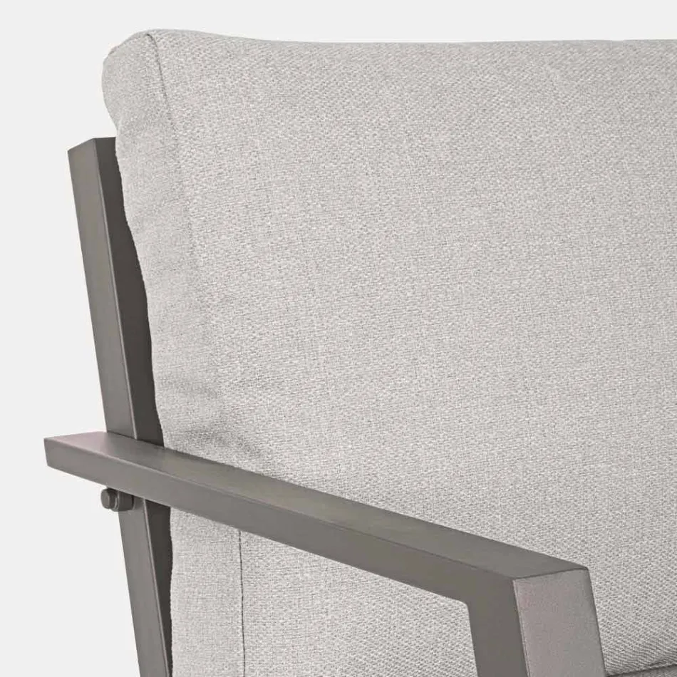 Venkovní salonek z hliníku s polštáři potaženými látkou - Armonia Viadurini