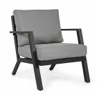 Venkovní salonek z hliníku s polštáři potaženými látkou - Armonia Viadurini