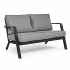 Venkovní salonek z hliníku s polštáři potaženými látkou - Armonia Viadurini