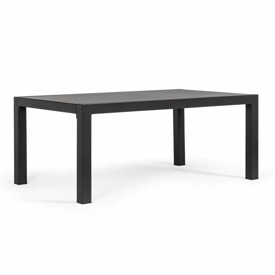 Venkovní salonek z hliníku s polštáři potaženými látkou - Armonia Viadurini