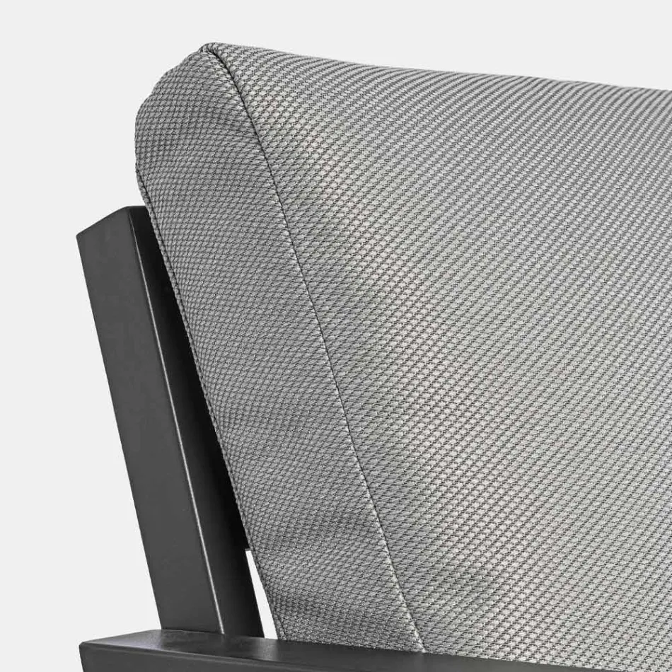 Venkovní salonek z hliníku s polštáři potaženými látkou - Armonia Viadurini