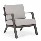 Venkovní salonek z hliníku s polštáři potaženými látkou - Armonia Viadurini