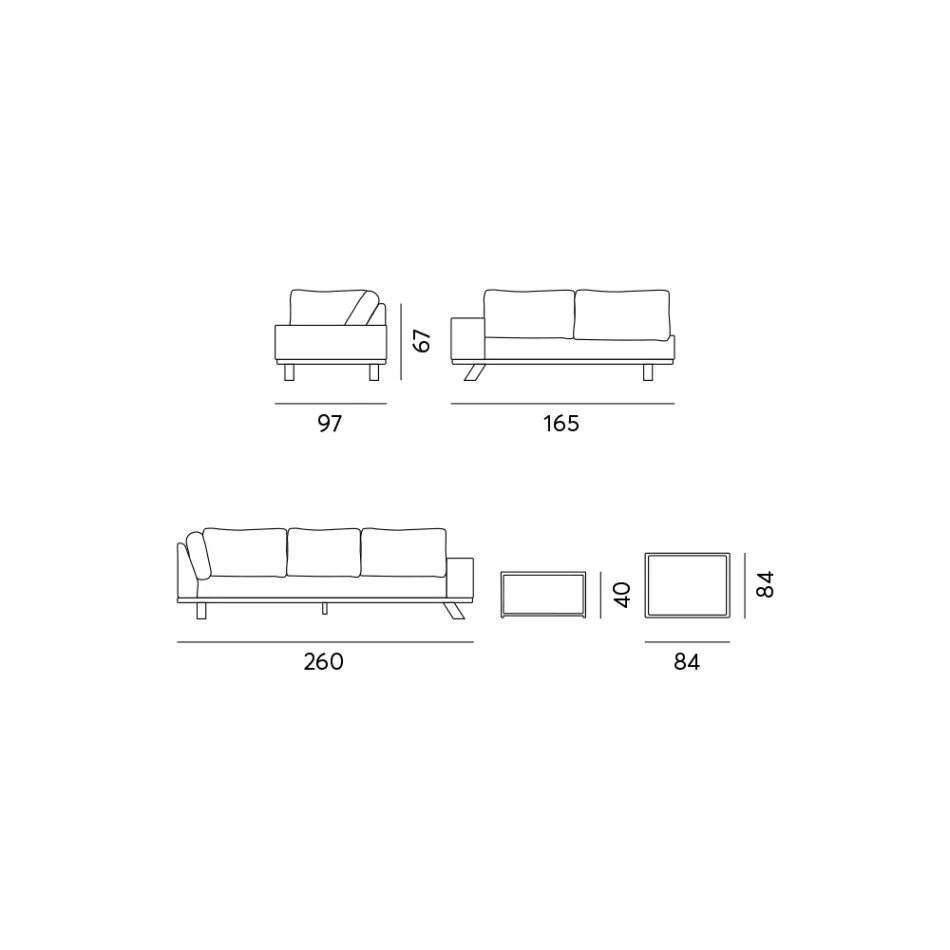 Venkovní salonek v černém hliníku s keramickým konferenčním stolkem - Ghislain Viadurini