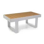 Venkovní lehátko z hliníku a dřevěných područek - City Viadurini