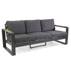 Venkovní lehátko z hliníku a dřevěných područek - City Viadurini